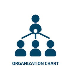 Poster - organization chart vector icon. organization chart, business, organization filled icons from flat business administration concept. Isolated black glyph icon, vector illustration symbol element for web