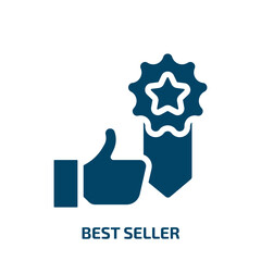 Poster - best seller vector icon. best seller, seal, seller filled icons from flat marketing concept. Isolated black glyph icon, vector illustration symbol element for web design and mobile apps