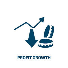 Poster - profit growth vector icon. profit growth, investment, economy filled icons from flat marketing concept. Isolated black glyph icon, vector illustration symbol element for web design and mobile apps