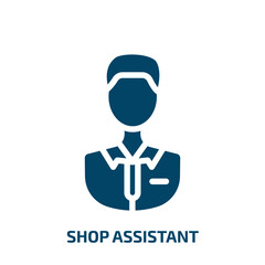 Poster - shop assistant vector icon. shop assistant, shop, business filled icons from flat marketing concept. Isolated black glyph icon, vector illustration symbol element for web design and mobile apps