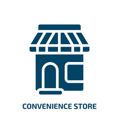 Poster - convenience store vector icon. convenience store, commerce, store filled icons from flat marketing concept. Isolated black glyph icon, vector illustration symbol element for web design and mobile apps