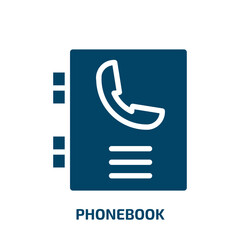 Poster - phonebook vector icon. phonebook, business, telephone filled icons from flat strategy and management concept. Isolated black glyph icon, vector illustration symbol element for web design and mobile