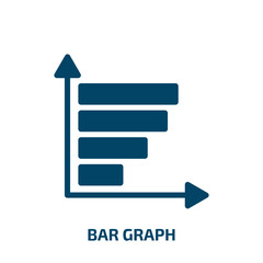 Poster - bar graph vector icon. bar graph, data, arrow filled icons from flat bitcoin concept. Isolated black glyph icon, vector illustration symbol element for web design and mobile apps