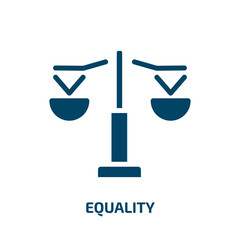 Poster - equality vector icon. equality, balance, legal filled icons from flat bitcoin concept. Isolated black glyph icon, vector illustration symbol element for web design and mobile apps