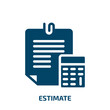 estimate vector icon. estimate, estimation, analysis filled icons from flat business concept. Isolated black glyph icon, vector illustration symbol element for web design and mobile apps