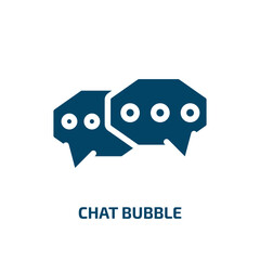Poster - chat bubble vector icon. chat bubble, communication, chat filled icons from flat taxes concept. Isolated black glyph icon, vector illustration symbol element for web design and mobile apps