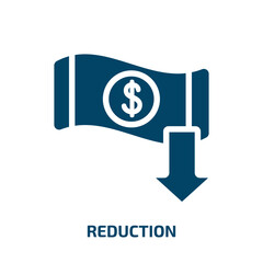 Poster - reduction vector icon. reduction, price, label filled icons from flat business concept. Isolated black glyph icon, vector illustration symbol element for web design and mobile apps