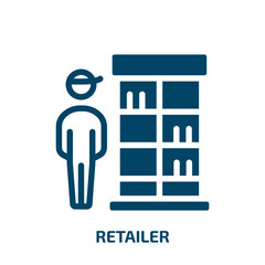 Poster - retailer vector icon. retailer, commerce, retail filled icons from flat business concept. Isolated black glyph icon, vector illustration symbol element for web design and mobile apps