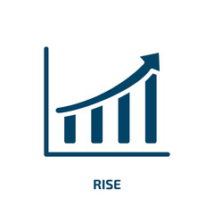 Poster - rise vector icon. rise, graph, chart filled icons from flat business concept. Isolated black glyph icon, vector illustration symbol element for web design and mobile apps