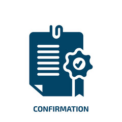 Poster - confirmation vector icon. confirmation, confirm, correct filled icons from flat business concept. Isolated black glyph icon, vector illustration symbol element for web design and mobile apps