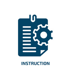 Poster - instruction vector icon. instruction, education, book filled icons from flat business concept. Isolated black glyph icon, vector illustration symbol element for web design and mobile apps