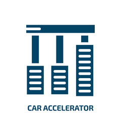 Poster - car accelerator vector icon. car accelerator, meter, speedometer filled icons from flat car parts concept. Isolated black glyph icon, vector illustration symbol element for web design and mobile apps