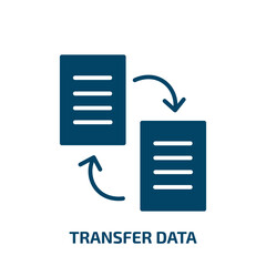 Poster - transfer data vector icon. transfer data, technology, transfer filled icons from flat smartphone concept. Isolated black glyph icon, vector illustration symbol element for web design and mobile apps