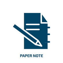 Poster - paper note vector icon. paper note, note, office filled icons from flat post office concept. Isolated black glyph icon, vector illustration symbol element for web design and mobile apps