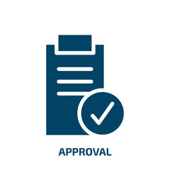 Poster - approval vector icon. approval, business, success filled icons from flat interview concept. Isolated black glyph icon, vector illustration symbol element for web design and mobile apps