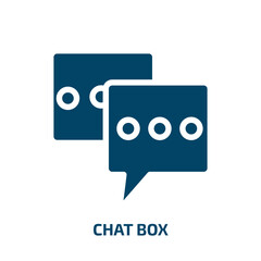 Poster - chat box vector icon. chat box, internet, chat filled icons from flat dialogue assets concept. Isolated black glyph icon, vector illustration symbol element for web design and mobile apps