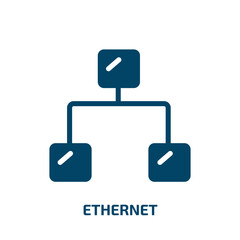 Poster - ethernet vector icon. ethernet, network, computer filled icons from flat internet of things concept. Isolated black glyph icon, vector illustration symbol element for web design and mobile apps