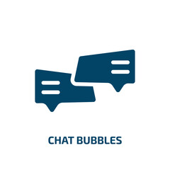 Poster - chat bubbles vector icon. chat bubbles, communication, chat filled icons from flat interview concept. Isolated black glyph icon, vector illustration symbol element for web design and mobile apps
