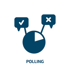 Poster - polling vector icon. polling, politics, political filled icons from flat discussion concept. Isolated black glyph icon, vector illustration symbol element for web design and mobile apps