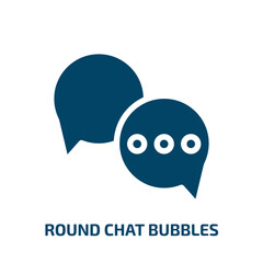 Poster - round chat bubbles vector icon. round chat bubbles, communication, chat filled icons from flat chatting concept. Isolated black glyph icon, vector illustration symbol element for web design and mobile