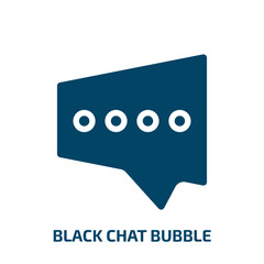 Poster - black chat bubble vector icon. black chat bubble, talk, communication filled icons from flat chatting concept. Isolated black glyph icon, vector illustration symbol element for web design and mobile