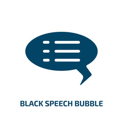 Poster - black speech bubble vector icon. black speech bubble, bubble, speech filled icons from flat chatting concept. Isolated black glyph icon, vector illustration symbol element for web design and mobile