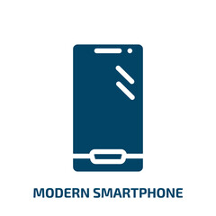 Poster - modern smartphone vector icon. modern smartphone, smartphone, business filled icons from flat smartphones concept. Isolated black glyph icon, vector illustration symbol element for web design and