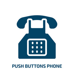 Poster - push buttons phone vector icon. push buttons phone, push, phone filled icons from flat history of phones concept. Isolated black glyph icon, vector illustration symbol element for web design and