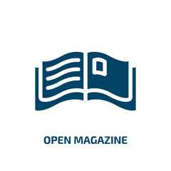 Poster - open magazine vector icon. open magazine, text, textbook filled icons from flat communication and media concept. Isolated black glyph icon, vector illustration symbol element for web design and mobile