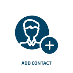 Poster - add contact vector icon. add contact, contact, add filled icons from flat communication and media concept. Isolated black glyph icon, vector illustration symbol element for web design and mobile apps
