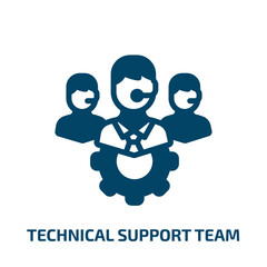Poster - technical support team vector icon. technical support team, support, business filled icons from flat