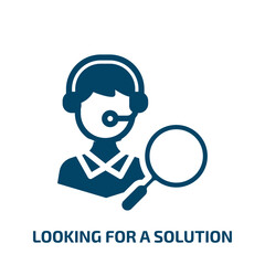 Poster - looking for a solution vector icon. looking for a solution, solution, success filled icons from flat support concept. Isolated black glyph icon, vector illustration symbol element for web design and