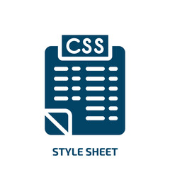 Poster - style sheet vector icon. style sheet, sheet, paper filled icons from flat web development concept. Isolated black glyph icon, vector illustration symbol element for web design and mobile apps