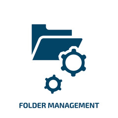 Poster - folder management vector icon. folder management, business, data filled icons from flat web development concept. Isolated black glyph icon, vector illustration symbol element for web design and mobile