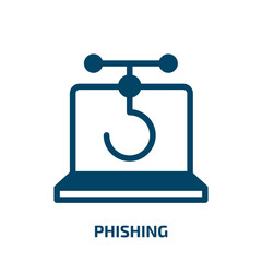 Poster - phishing vector icon. phishing, internet, virus filled icons from flat cyber security concept. Isolated black glyph icon, vector illustration symbol element for web design and mobile apps