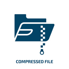 Poster - compressed file vector icon. compressed file, archive, extension filled icons from flat computer functions concept. Isolated black glyph icon, vector illustration symbol element for web design and