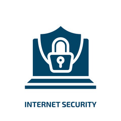 Poster - internet security vector icon. internet security, security, technology filled icons from flat computer functions concept. Isolated black glyph icon, vector illustration symbol element for web design