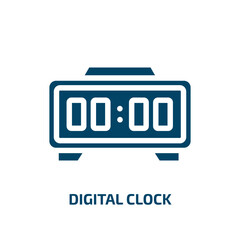 Poster - digital clock vector icon. digital clock, timer, digital filled icons from flat hardware concept. Isolated black glyph icon, vector illustration symbol element for web design and mobile apps