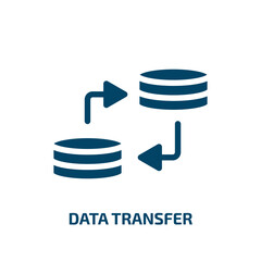 Poster - data transfer vector icon. data transfer, data, network filled icons from flat computer functions concept. Isolated black glyph icon, vector illustration symbol element for web design and mobile apps