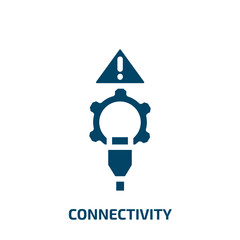 Poster - connectivity vector icon. connectivity, connection, communication filled icons from flat cyber crimes concept. Isolated black glyph icon, vector illustration symbol element for web design and mobile