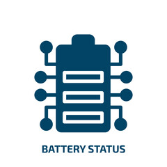 Poster - battery status vector icon. battery status, energy, phone filled icons from flat artificial intelligence concept. Isolated black glyph icon, vector illustration symbol element for web design and