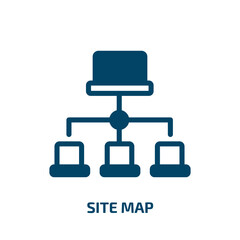 Poster - site map vector icon. site map, map, site filled icons from flat seo concept. Isolated black glyph icon, vector illustration symbol element for web design and mobile apps