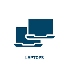 Poster - laptops vector icon. laptops, laptop, internet filled icons from flat network architecture concept. Isolated black glyph icon, vector illustration symbol element for web design and mobile apps