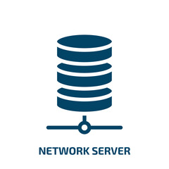 Poster - network server vector icon. network server, internet, server filled icons from flat network architecture concept. Isolated black glyph icon, vector illustration symbol element for web design and