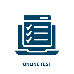 Poster - online test vector icon. online test, test, computer filled icons from flat online learning concept. Isolated black glyph icon, vector illustration symbol element for web design and mobile apps