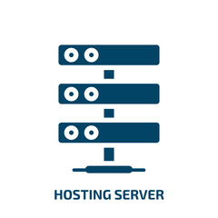 Poster - hosting server vector icon. hosting server, server, hosting filled icons from flat network architecture concept. Isolated black glyph icon, vector illustration symbol element for web design and mobile