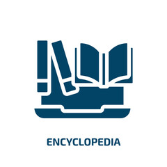 Poster - encyclopedia vector icon. encyclopedia, education, book filled icons from flat online learning concept. Isolated black glyph icon, vector illustration symbol element for web design and mobile apps