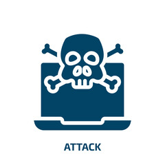 Poster - attack vector icon. attack, technology, danger filled icons from flat internet security concept. Isolated black glyph icon, vector illustration symbol element for web design and mobile apps