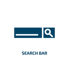 Poster - search bar vector icon. search bar, button, search filled icons from flat laptop browser concept. Isolated black glyph icon, vector illustration symbol element for web design and mobile apps
