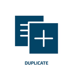 Poster - duplicate vector icon. duplicate, document, file filled icons from flat big data concept. Isolated black glyph icon, vector illustration symbol element for web design and mobile apps